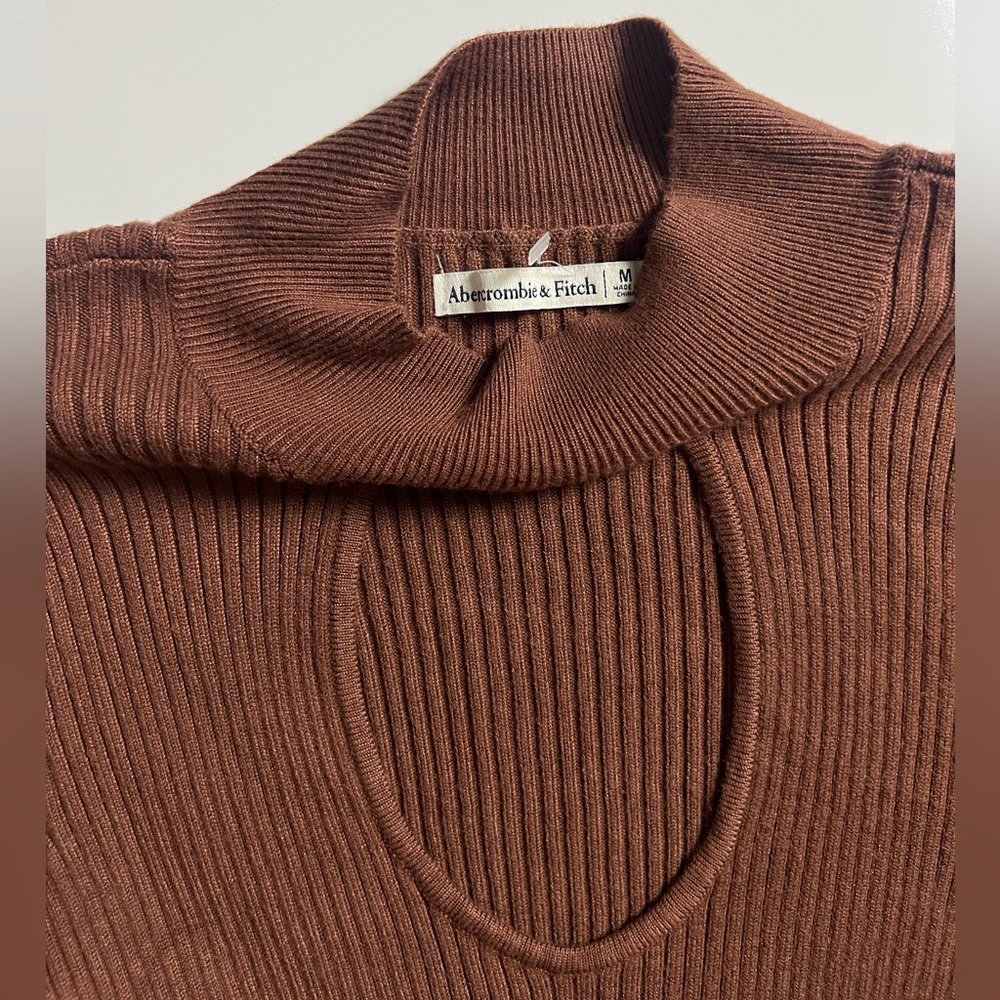 Abercrombie & Fitch Brown Ribbed Cutout Top - Picture 4 of 4